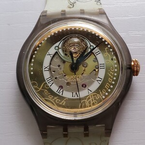 美品★vintage swatch.sam★ヴィンテージスウォッチ★　　 裏スケ /自動巻き/ 腕時計/ 稼働