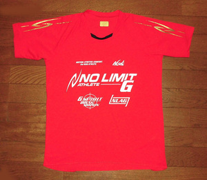 Nishi NO LIMIT ATHLETE G Tシャツ ニシ 半袖 ドライ トレーニングシャツ RED S 使用僅 美品/トラックランニング陸上マラソンジョギング