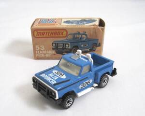 ＊MATCHBOX マッチボックス　ミニカー 75 70~80年代　箱イラスト 53 FLARESIDE PICK-UP フレアサイドピックアップ レズニー イングランド製