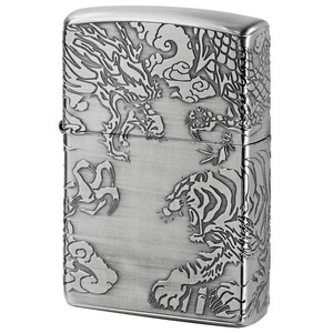 Zippo ジッポライター 龍虎 ドラゴン タイガー 4面連続デザイン ニッケルメッキ ブラッシュド Dragon and Tiger NI