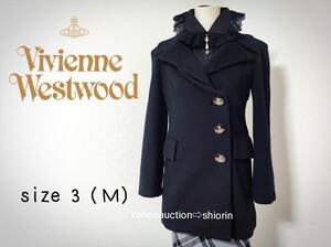 ヴィヴィアンウエストウッド シャギーウールコート ブラック サイズ3 クリーニング済 VivienneWestwood アウター 黒