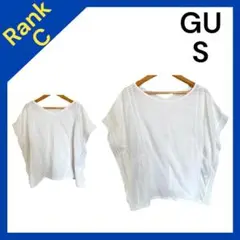 【2WAYTシャツ】GU ジーユー 白 レース 半袖 春夏秋 カットソー S