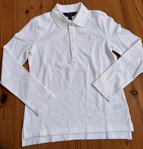 POLO RALPH LAUREN ポロ　ラルフローレン 長袖 ポロシャツ 白 ガールズM(8-10) 140 国内正規品