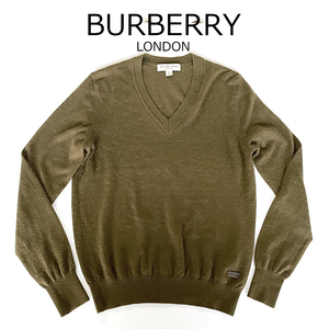 【送料無料】BURBERRY LONDON バーバリーロンドン 美品セーター カーキ色 XS 