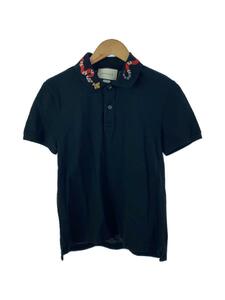 GUCCI◆Coral Snake Embroidered Polo Shirt/ポロシャツ/XS/コットン/BLK