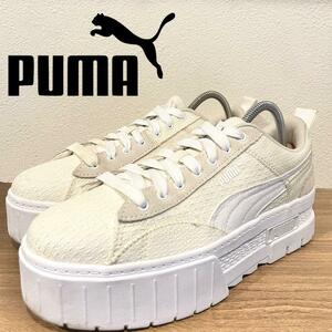 PUMA MAYZE PATCHWORK WNS Whisper White プーマ メイズ パッチワーク 383687-01 ホワイト レディース ローカットスニーカー 25cm 