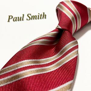 【美品】Paul Smith ポールスミス ネクタイ ストライプ柄 シルク イタリア製 マルチカラー メンズ スーツ レジメンタル ハイブランド 高級