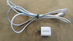 1806送料100円 Anker アンカー PowerPort III nano A2633 20W USB-C タイプC 急速充電器 5V 3A / 9V 2.22A ホワイト 充電器 ケーブルおまけ