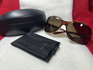 極美品★GACKT同型同色★PRADA サングラス SPR14G ブラウン プラダ vartix原型 茶色　メガネフレーム (27)