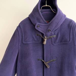 希少《 ふっかふか / Moorbrook 》80s 90s 極上品【 OLD ENGLAND ムーアブルック パープル ヘリンボーン ダッフルコート 英国製 】