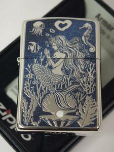 Zippo アーマー・マーメイド Mermaid 彫刻＆スワロスキー 白Armor人魚姫