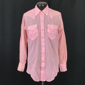 80s USA製ビンテージ★Rockmount Ranch Wear ロックマウント★ウエスタンシャツ【Mens size 15-32/透けピンク/pink】Tops/Shirts◆BH115