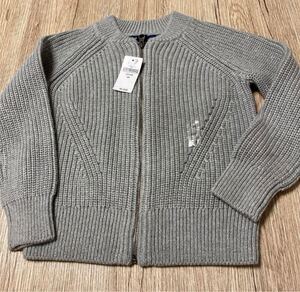 新品　GAP ニットジャケット　セーター　トレーナーグレー110