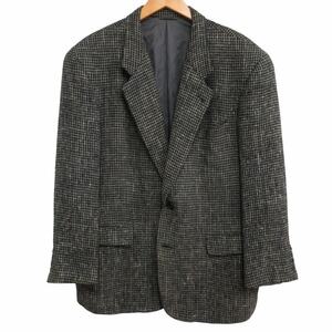 クリスチャンディオール Christian Dior ムッシュ MONSIEUR ウール シルク混 ツイードテーラードジャケット ブレザー 2B 黒 約L IBO62