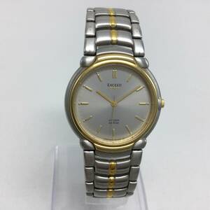 S152♪【QZ/不動品】CITIZEN シチズン EXCEED エクシード 5639‐F60935 ラウンド 純正ベルト 現状品 ♪