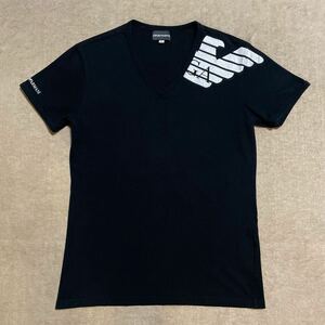 エンポリオアルマーニ ■ シルバーラメロゴ！半袖Tシャツ XLサイズ　EMPORIO ARMANI 