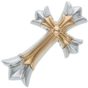 クロムハーツ Chrome Hearts 18K/22K DBL CH CROSS SML/スモールダブルCHクロス ペンダント/ネックレストップ 中古 SJ02