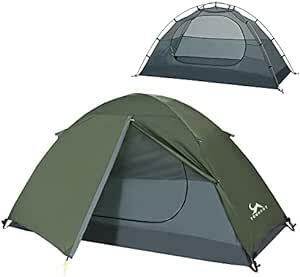 TOMOUNT テント ソロテント 1-2人用 キャンプテント 二重層 自立式 耐水圧3000mm 通気 防風 軽量 コンパク