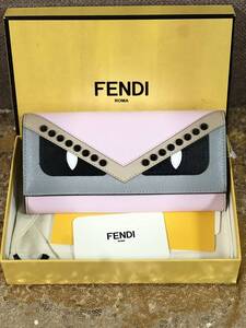 (155PA)*新品フェンディ 財布 二つ折長財布 小銭入れ付き FENDI WALLET BUGS ★送料関税込