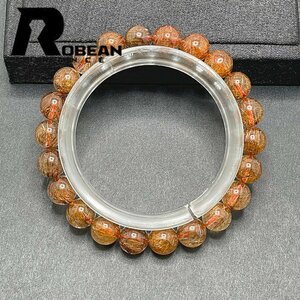 逸品 EU製 定価8万円★ROBEAN・ブラウンルチルクォーツ★ブレスレット パワーストーン 天然石 綺麗 金運 お守り 8.9-9.5mm 1001G1125