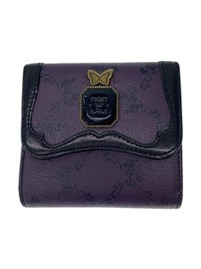 ANNA SUI◆2つ折り財布/レザー/PUP/総柄/レディース//