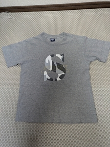 1円～SMAP中居着用(同型白色)　90s ヴィンテージ MADE IN USA　入手困難　STUSSY ステューシー　SロゴTシャツ　灰M USED