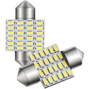 31mm GOSMY T10 31mm LED 24連 ルームランプ 白 6000K-6500K 12V-24V対応 車検対応 (2個セット)