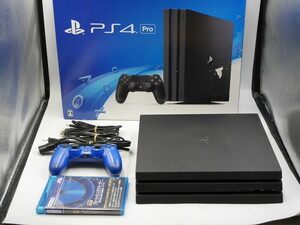 中古●ソニー PS4 Pro 1TB 本体●CUH-7000BB01●動作チェック済 おまけコントローラー おまけクリーナーつき