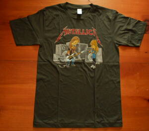 新品 【Metallica】メタリカ × ビーバスアンドバットヘッド Vintage Style プリントTシャツ L // バンドTシャツ BEAVIS AND BUTT-HEAD