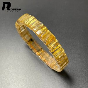 綺麗 EU製 定価14万円★ROBEAN・タイチンルチルバングル★黄金針水晶 ブレスレット パワーストーン 金運 お守り 10.2*5.6*4.6mm M1218772