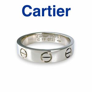 カルティエ リング 47 ミニラブ K18WG ホワイトゴールド ユニセックス レディース メンズ ブランド 7号 Cartier 指輪 LOVE