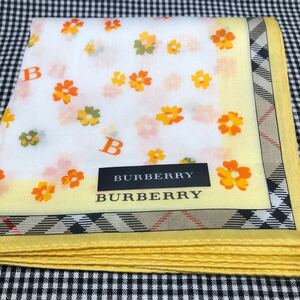 新品 バーバリー ハンカチ Ｂ文字×花模様＆ノバチェック BURBERRY 未使用