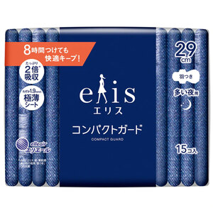 まとめ得 エリス コンパクトガード 多い夜用 羽つき 29cm 15コ入 x [12個] /k