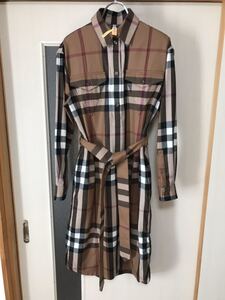 BURBERRY ロングスリーブ ウールシャツドレス