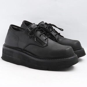 JULIUS DOUBLEZIP THICK-SOLED SHOES サイズ1 ブラック 647FWM2 ユリウス ダブルジップシックソリッドレザーシューズ