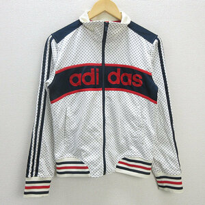 G■日本製■90s■アディダス/adidas トラックジャケット/ジャージ【M】白紺赤/LADIES/129【中古】■