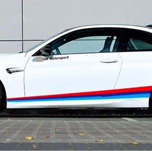 ステッカー 車 サイドボディ レーシングストライプ パフォーマンス 左右セット BMW M3 M4 M5 E90 E60 F30 F10 320 328 ☆新品送料無料☆