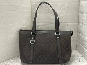 GUCCI グッチ 268640 GGキャンバス レザー トートバッグ アウトレット ブラウン USED