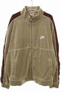 シュプリーム SUPREME × NIKE 21SS VELOUR TRACK JACKET XL DB0496-297 ナイキ ベロア トラック ジャケット ジャージ ベージュ ☆AA★2411