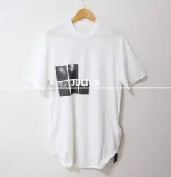 極美品 ユリウス ラウンド クルーネック 半袖 プリント Tシャツ カットソー