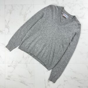 美品 Ballantyne バランタイン カシミヤ100% Vネック 長袖ニットセーター トップス レディース グレー サイズ102-40*LC145