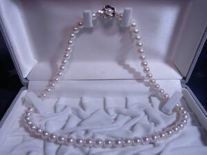 パール ネックレス 本真珠 留具K14WG 約6.6mm-7.0mm 42cm 27.9g ジュエリー pearl jewelry