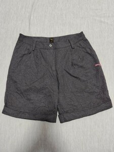 【PUMA】プーマ レディース ハーフパンツ ショートパンツ キュロット Oサイズ LL GOLF スポーツ ウール 冬用 グレー ゴルフウェア