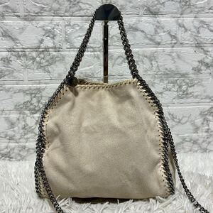 1円 STELLAMcCARTNEY ステラマッカートニー ファラベラ エコレザー チェーン 2WAY ショルダーバッグ ベージュ系 スエード ハンドバッグ