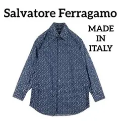 【至高イタリア製】 Salvatore Ferragamo 総柄 シャツ 美品