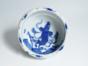 古伊万里　鯉の図　輪花小鉢　墨ハジキ　NO.A2-1597HT