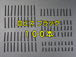 送料込☆ミニ四駆 ステンレス皿ビスセット ブラック 100本 （10・12・20・25・30mm）Item No:95415 × 5パック相当 皿ネジ