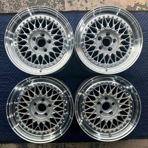 【660】BBS 17インチ RS320 8.0J +43×2本 RS321 9.0J +40×2本 5穴 PCD114.3 中古 アルミホイール 4本セット 3ピース 