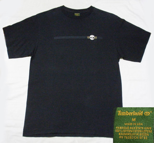 M【Timberland/Tシャツ】ティンバーランド コットン 黒 米国製 アメリカ 古着