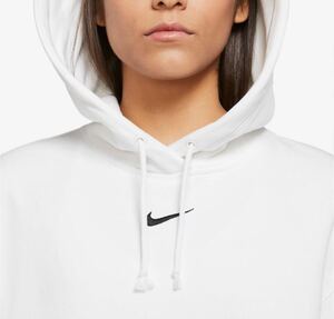 XL 新品 ナイキ スウェット パーカー オーバーサイズ ウィメンズ 白 NIKE エッセンシャル フーディ プルオーバー スウッシュ